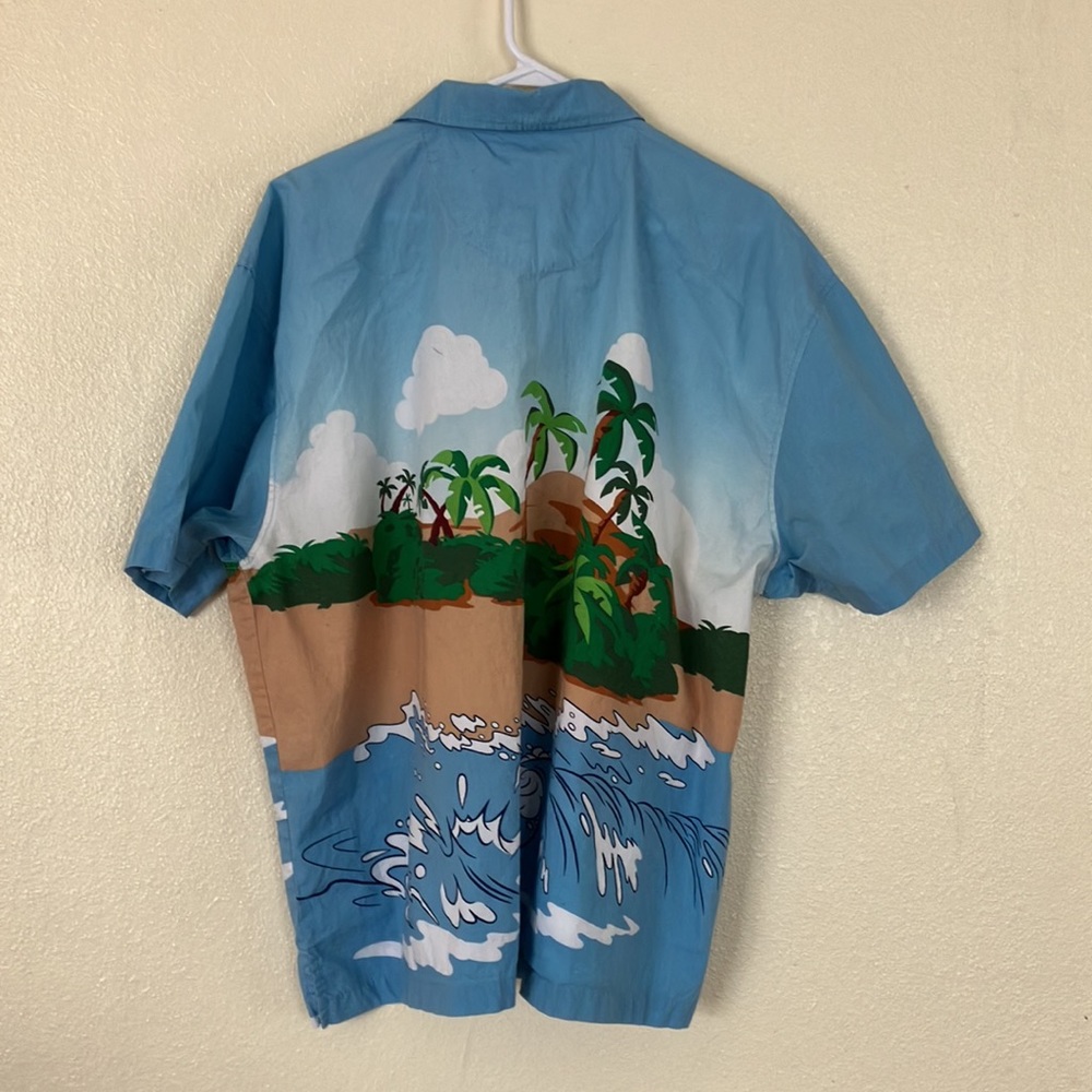 Disney Mickey Mouse Beach Print Tropical Button Down Shirt, XL - Picture 4 of 4